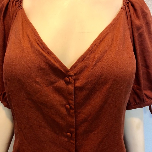 Express Linen Blend Off The Shoulder Top Size XL - Picture 4 of 11